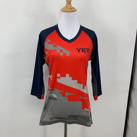 Yeti Beti Jersey Shirt Womens M Medium 3/4 Sleeves Raglan Sunblock Cycling Top - Picture 2 of 16